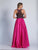 Dave & Johnny - 3355 Beaded Scoop Neck A-line Dress in Black and Pink