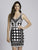 Lara Dresses - 33560 Bejeweled V-Neck Cocktail Dress In Black and White