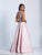 Dave & Johnny - 3356 Embellished Jewel A-line Dress in Pink