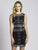 Lara Dresses - 33575 Jewel Neck Embellished Party Dress In Black and Silver
