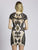 Lara Dresses - 33578 Short sleeve Geometric Brilliance Short Dress In Neutral and Multi-Color