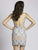 Lara Dresses - 33582 Deep V Embellished Short Dress In Neutral and Multi-Color