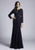Lara Dresses - 33593 Beaded Lace Illusion Bateau Sheath Dress In Blue
