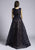 Lara Dresses - 33598 Beaded Lace Deep V-neck A-line Dress In Blue