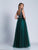 Dave & Johnny - 3359 Embellished Bateau Neck A-line Dress in Green