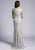 Lara Dresses - 33603 Embellished Deep V-neck Sheath Dress In Silver