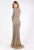Primavera Couture - 3361 Embellished Long Sleeve Sheath Dress In Neutral