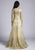 Lara Dresses - 33626 Sheer Long Sleeved Gown with Open Overskirt In Gold