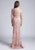 Lara Dresses - 33631 V-neck Embellished Sheath Gown In Pink