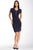 Ivy & Blu by Maggy Boutique - S2956M Short Sleeve Stripe Bodycon Dress in Gray and Black