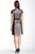 Muse - M2653M Metallic Quilt Short Dress in Silver and Black