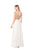 Glow by Colors - G337 Glittering Illusion Bejeweled Long Gown in White and Neutral
