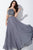 Two Piece Beaded Halter Top Chiffon Gown 33848