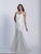Dave & Johnny - 3384 Floral Lace Adorned Trumpet Gown in White