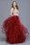 Shail K - 33907 Beaded Halter Neck Two-Piece A-line Gown In Red