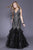 Shail K - 33910 Sleeveless Lace Embellished Tulle Mermaid Gown In Black