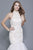 Shail K - 33915 Embellished High Halter Mermaid Gown In White