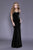 Shail K - 33929 Backless Long Velvet Sheath Gown In Black