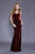 Shail K - 33929 Backless Long Velvet Sheath Gown In Red