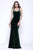 Shail K - 33929 Backless Long Velvet Sheath Gown In Green