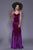 Shail K - 33929 Backless Long Velvet Sheath Gown In Purple