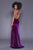 Shail K - 33929 Backless Long Velvet Sheath Gown In Purple
