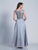 Dave & Johnny - 3392W Embellished V-neck A-line Dress in Silver
