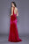 Shail K - 33930 Jewel-Neck Long Velvet Sheath Gown In Pink