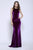 Shail K - 33930 Jewel-Neck Long Velvet Sheath Gown In Purple