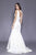 Shail K - 33932 Plunging V-Neck Shantung Mermaid Gown In White