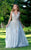 Shail K - 33934 Ornate Floral Applique A-line Gown In Silver