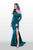 Shail K - 33937 Long Sleeve Spandex Trumpet Dress in Green