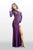 Shail K - 33937 Long Sleeve Spandex Trumpet Dress in Purple