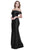 Shail K - 33944 Off-shoulder Spandex Trumpet Dress in Black