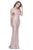Shail K - 33944 Off-shoulder Spandex Trumpet Dress in Pink
