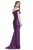 Shail K - 33944 Off-shoulder Spandex Trumpet Dress in Purple