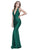 Shail K - 33945 Halter V-neck Spandex Trumpet Dress in Green