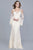 Shail K - 33946 Lace Cold Shoulder Bell Sleeves Evening Gown in Neutral