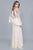 Shail K - 33946 Lace Cold Shoulder Bell Sleeves Evening Gown in Neutral