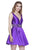 Shail K - 33949 Sleeveless V Neckline Jewel Ornate Belt Cocktail Dress in Purple