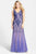 Adrianna Papell - 91897200 Sequined Mesh Cutout Trumpet Gown in Purple