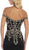 May Queen - MQ1609 Metallic Lace Appliqued Trumpet Gown In Black