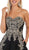 May Queen - MQ1627 Gilt-Appliqued Sweetheart High Low Gown In Black
