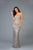 Scala - 48942 Sequin Embellished Sheath Gown In Gray and Silver