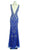 Ornate V-neck Fitted Evening Dress