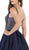 May Queen - RQ7680 Beaded Plunging V-Neck Ballgown In Blue