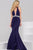 Plunging Halter Scuba Mermaid Gown 34005