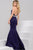 Plunging Halter Scuba Mermaid Gown 34005