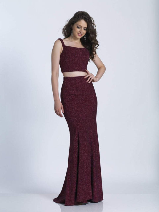 Dave & Johnny - 3400 Glittering Two-Piece Sheath Dress in Red