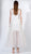 3401 Metallic Foliage Appliqued Sheer A-Line Dress